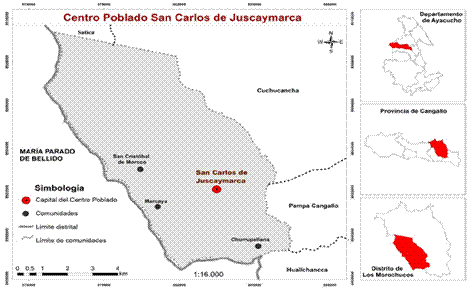 Ubicación del centro poblado
de San Carlos de Juscaymarca